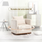 Swivel Barrel Chair, Comfy Round Accent Sofa Chair for Living Room, 360 Degree Swivel Barrel Club Chair