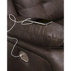 Dark Brown 4-Piece Power Reclining Sectional - Faux Leather