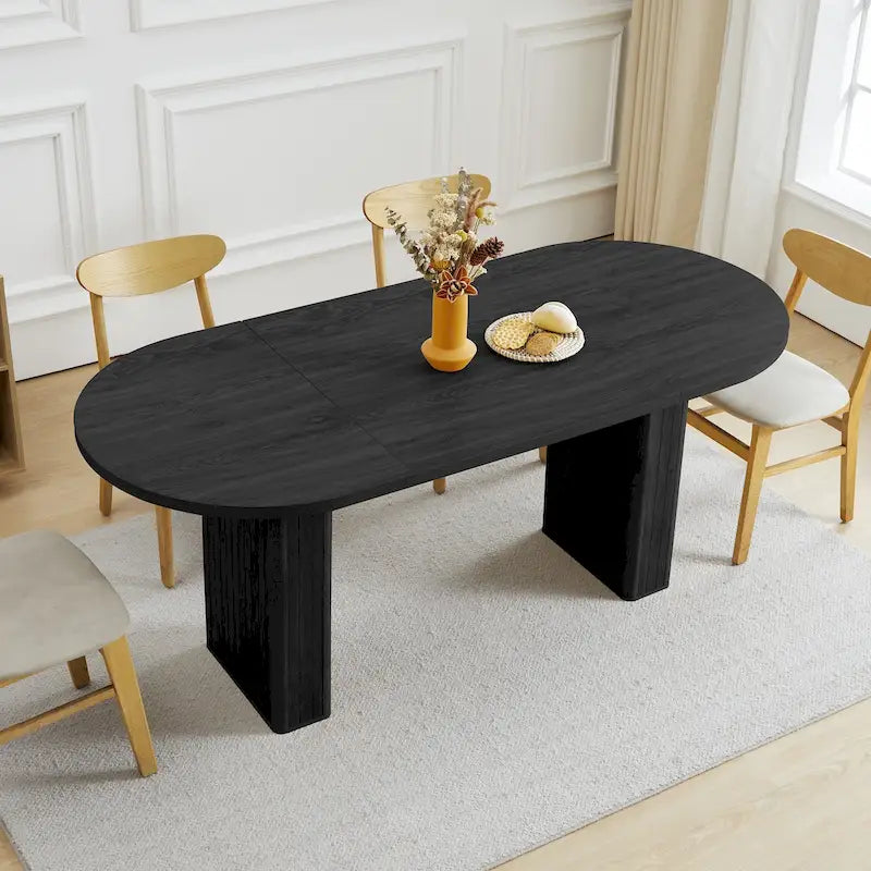 Oval Wood Dining Table 70.86" - Seats 4-6