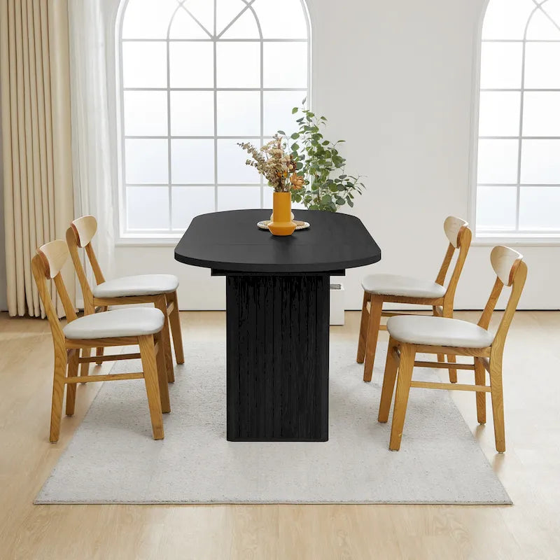 Oval Wood Dining Table 70.86" - Seats 4-6