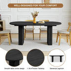 Oval Wood Dining Table 70.86" - Seats 4-6