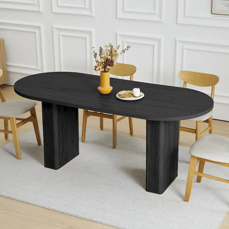 Oval Wood Dining Table 70.86" - Seats 4-6