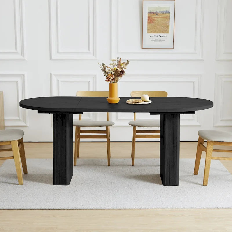 Oval Wood Dining Table 70.86" - Seats 4-6