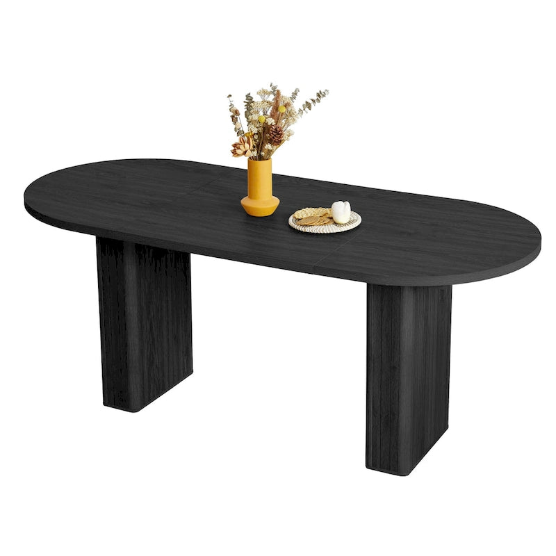 Oval Wood Dining Table 70.86" - Seats 4-6