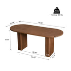 Oval Wood Dining Table 70.86" - Seats 4-6
