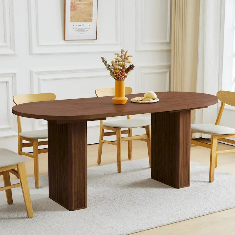 Oval Wood Dining Table 70.86" - Seats 4-6