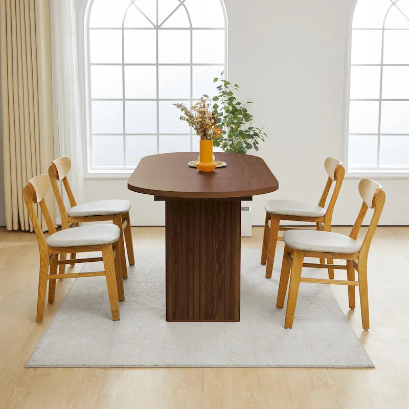 Oval Wood Dining Table 70.86" - Seats 4-6