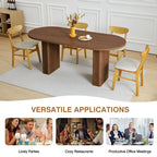 Oval Wood Dining Table 70.86" - Seats 4-6