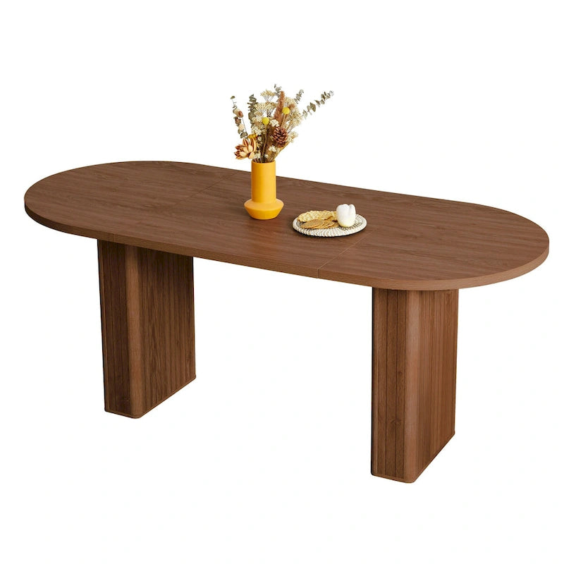 Oval Wood Dining Table 70.86" - Seats 4-6