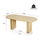 Oval Wood Dining Table 70.86" - Seats 4-6