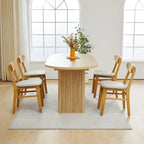 Oval Wood Dining Table 70.86" - Seats 4-6