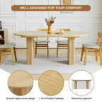 Oval Wood Dining Table 70.86" - Seats 4-6
