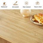 Oval Wood Dining Table 70.86" - Seats 4-6