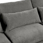 Gray U-Shaped Modular Corner Sofa with Ottomans - 4-6 Person