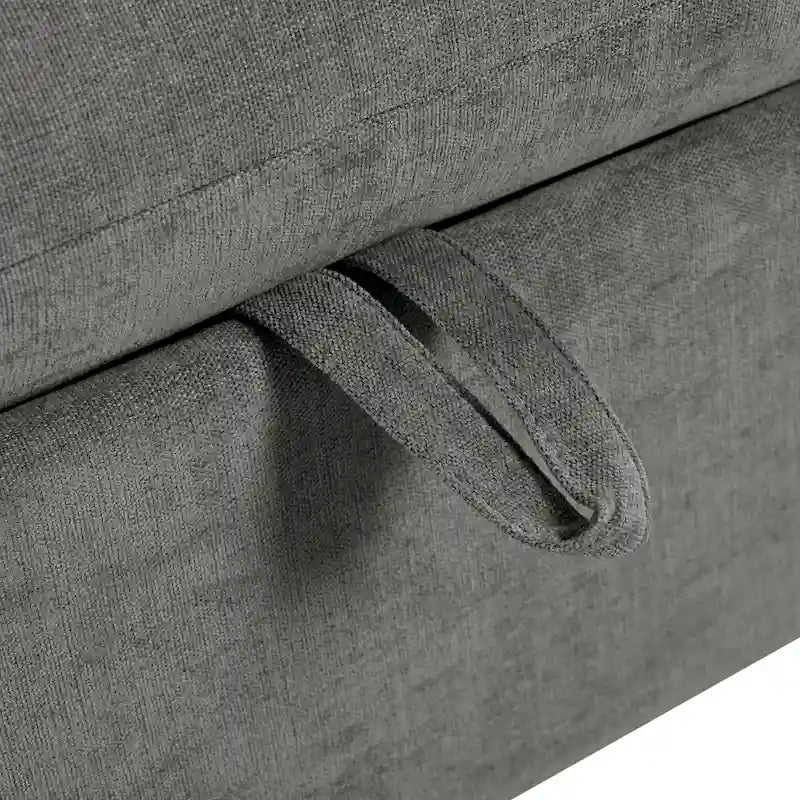 Gray U-Shaped Modular Corner Sofa with Ottomans - 4-6 Person