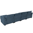 Gray U-Shaped Modular Corner Sofa with Ottomans - 4-6 Person
