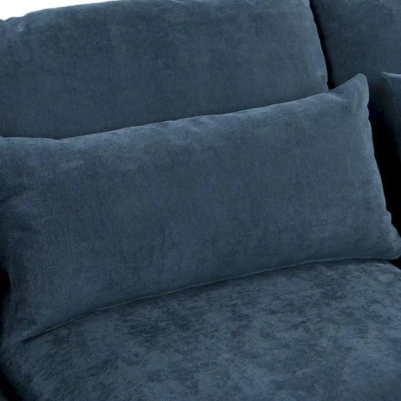 Gray U-Shaped Modular Corner Sofa with Ottomans - 4-6 Person