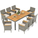 9-Piece Patio Dining Set - Mix Gray Rattan - Seats 8