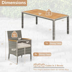 9-Piece Patio Dining Set - Mix Gray Rattan - Seats 8