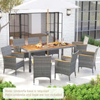 9-Piece Patio Dining Set - Mix Gray Rattan - Seats 8