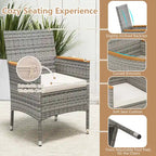 9-Piece Patio Dining Set - Mix Gray Rattan - Seats 8