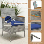 9-Piece Patio Dining Set - Mix Gray Rattan - Seats 8