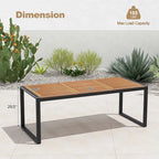 79 Acacia Wood 8-Person Patio Table with 1.9 Umbrella Hole