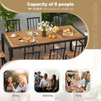 79 Acacia Wood 8-Person Patio Table with 1.9 Umbrella Hole