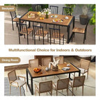 79 Acacia Wood 8-Person Patio Table with 1.9 Umbrella Hole