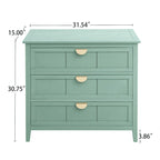 American Style 3-Drawer Vertical Chest Cabinet with Golden Handle for bedroom, living room