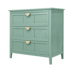 American Style 3-Drawer Vertical Chest Cabinet with Golden Handle for bedroom, living room