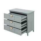 American Style 3-Drawer Vertical Chest Cabinet with Golden Handle for bedroom, living room