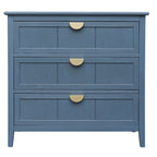 American Style 3-Drawer Vertical Chest Cabinet with Golden Handle for bedroom, living room