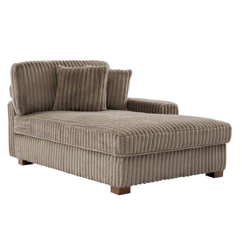 Modern Cotton Flannel Indoor Chaise Lounge Couch with Pillows