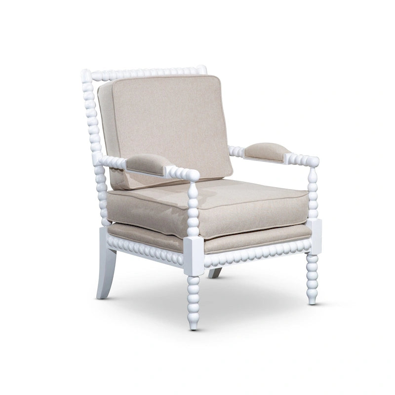 Gray Spindle Accent Chair with Cushion - Single Seat