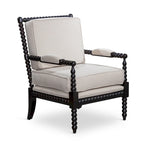 Gray Spindle Accent Chair with Cushion - Single Seat