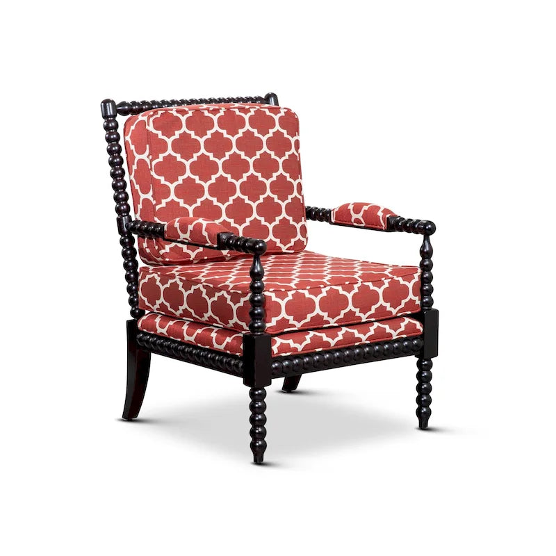 Gray Spindle Accent Chair with Cushion - Single Seat