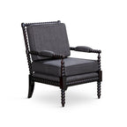 Gray Spindle Accent Chair with Cushion - Single Seat