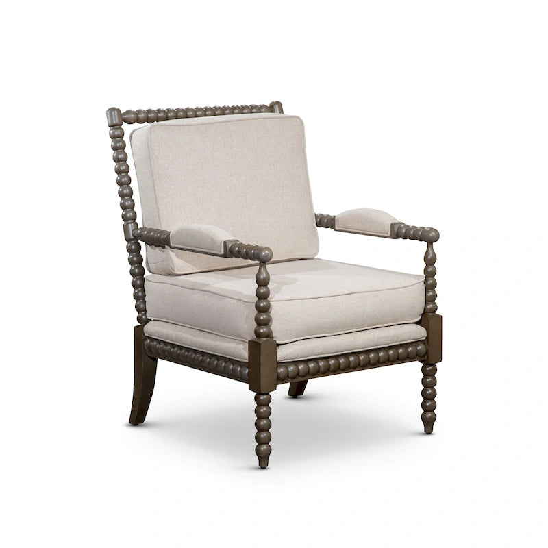 Gray Spindle Accent Chair with Cushion - Single Seat