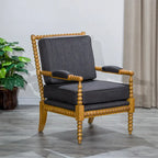 Gray Spindle Accent Chair with Cushion - Single Seat
