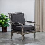 Gray Spindle Accent Chair with Cushion - Single Seat