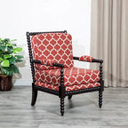 Gray Spindle Accent Chair with Cushion - Single Seat