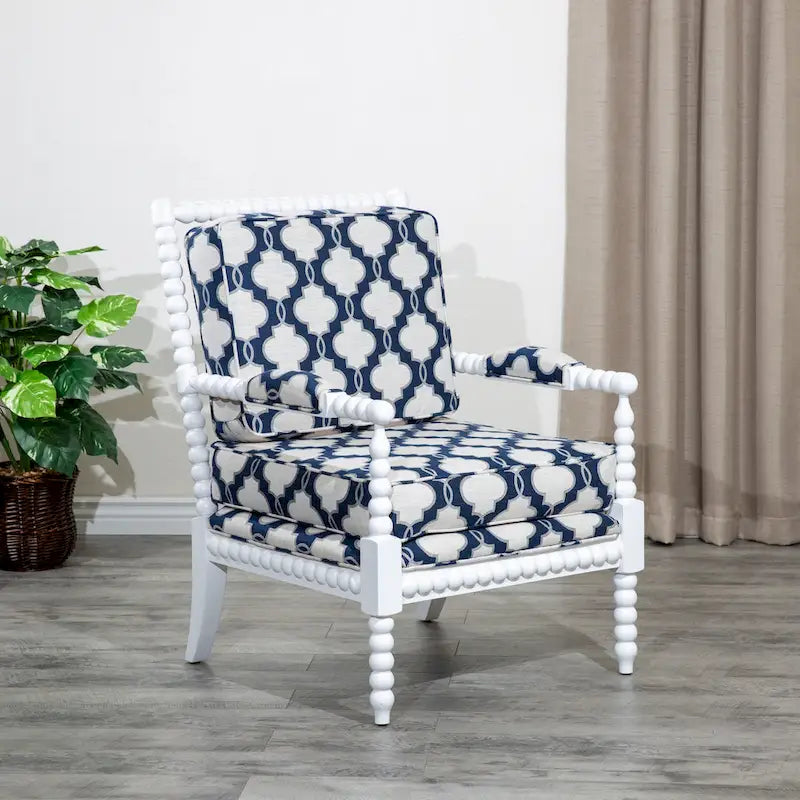 Gray Spindle Accent Chair with Cushion - Single Seat