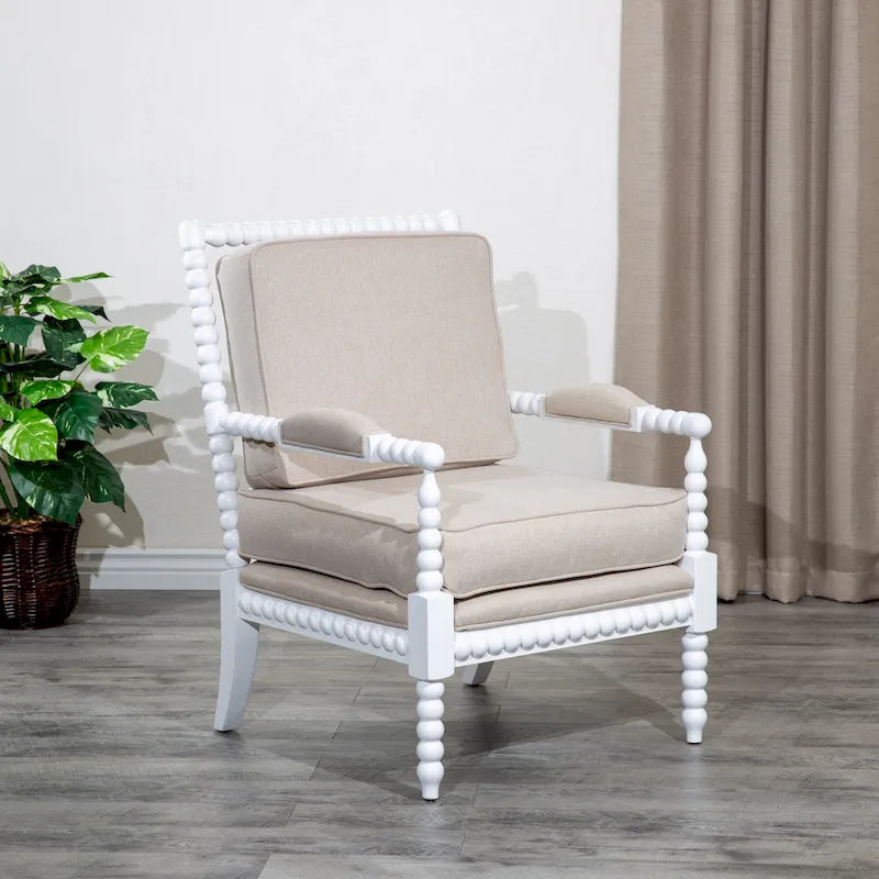 Gray Spindle Accent Chair with Cushion - Single Seat