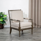 Gray Spindle Accent Chair with Cushion - Single Seat