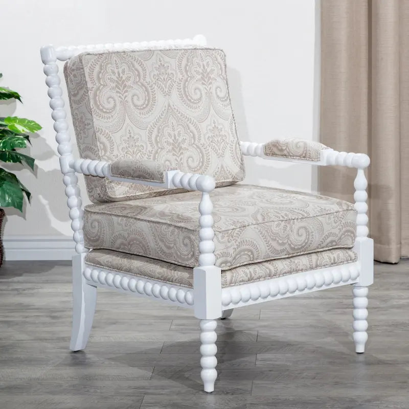Gray Spindle Accent Chair with Cushion - Single Seat