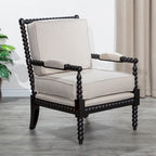 Gray Spindle Accent Chair with Cushion - Single Seat