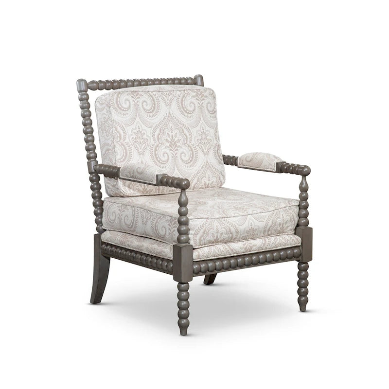 Gray Spindle Accent Chair with Cushion - Single Seat
