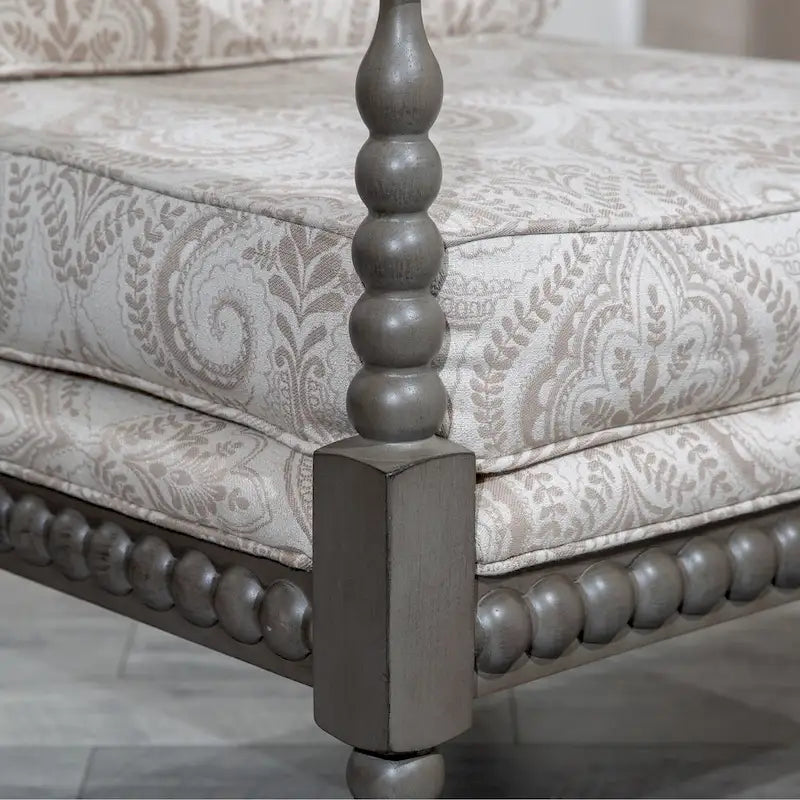 Gray Spindle Accent Chair with Cushion - Single Seat
