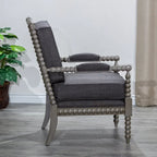 Gray Spindle Accent Chair with Cushion - Single Seat
